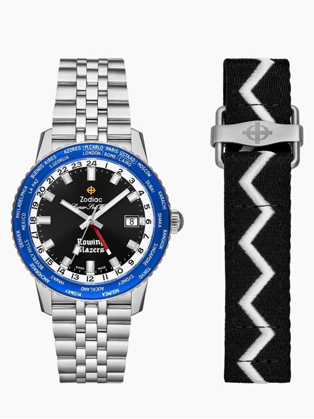 Zodiac x Rowing Blazers Super Sea Wolf GMT World Time mens limited ed watch